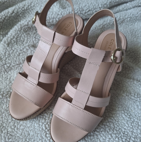 Cole Haan Cloudfeel All Day Wedge Sandal Womens Sz 9 Pink Peach - Picture 2 of 9